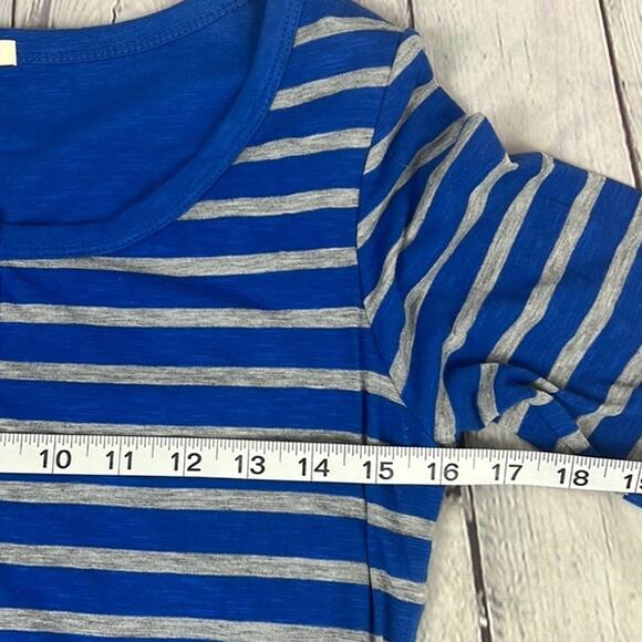 Sundry Henley Slub Knit Dress Blue Gray Stripes Size 1 (S) Elevated Basic NWT - Picture 4 of 8